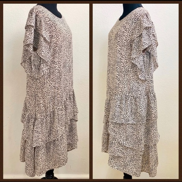 Dress Animal Cheetah Print XXL Cream Black NWT - Picture 13 of 16